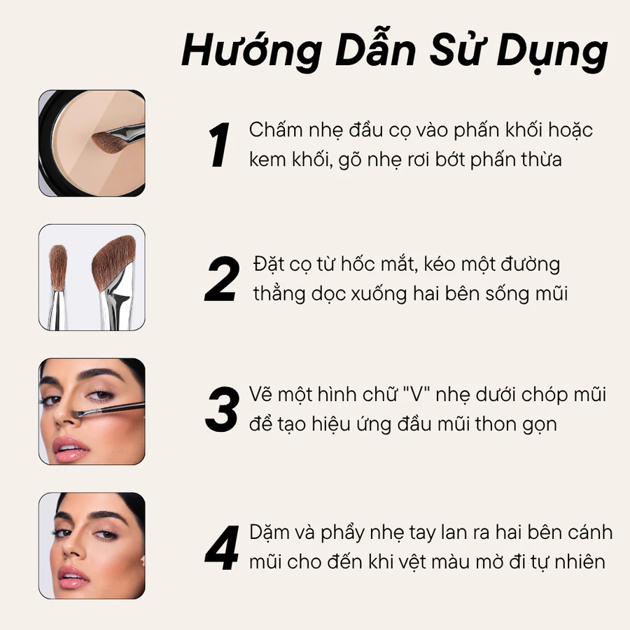 Cọ Tạo Khối Mũi BH Cosmetics Nose Shadow Brush BH525